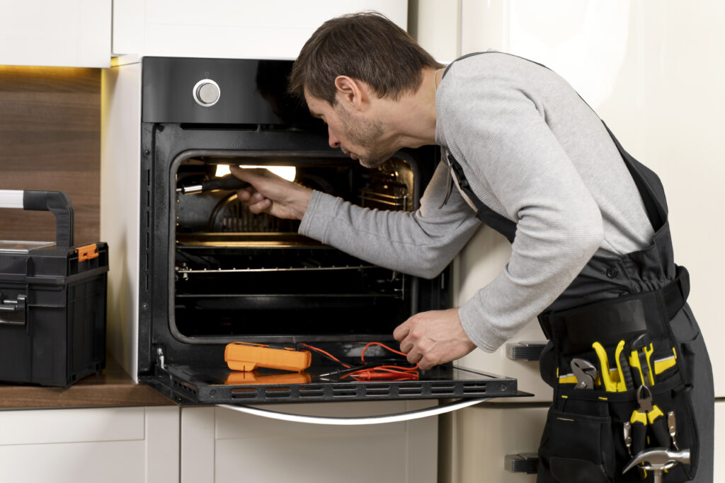 service maintenance worker repairing